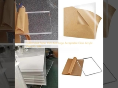 কাস্টমাইজড কাগজ Flim এবং লোগো গ্রহণযোগ্য বিক্রয়ের জন্য পরিষ্কার এক্রাইলিক শীট